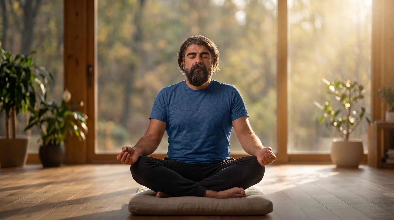 Safdar Sahar sitting in meditation